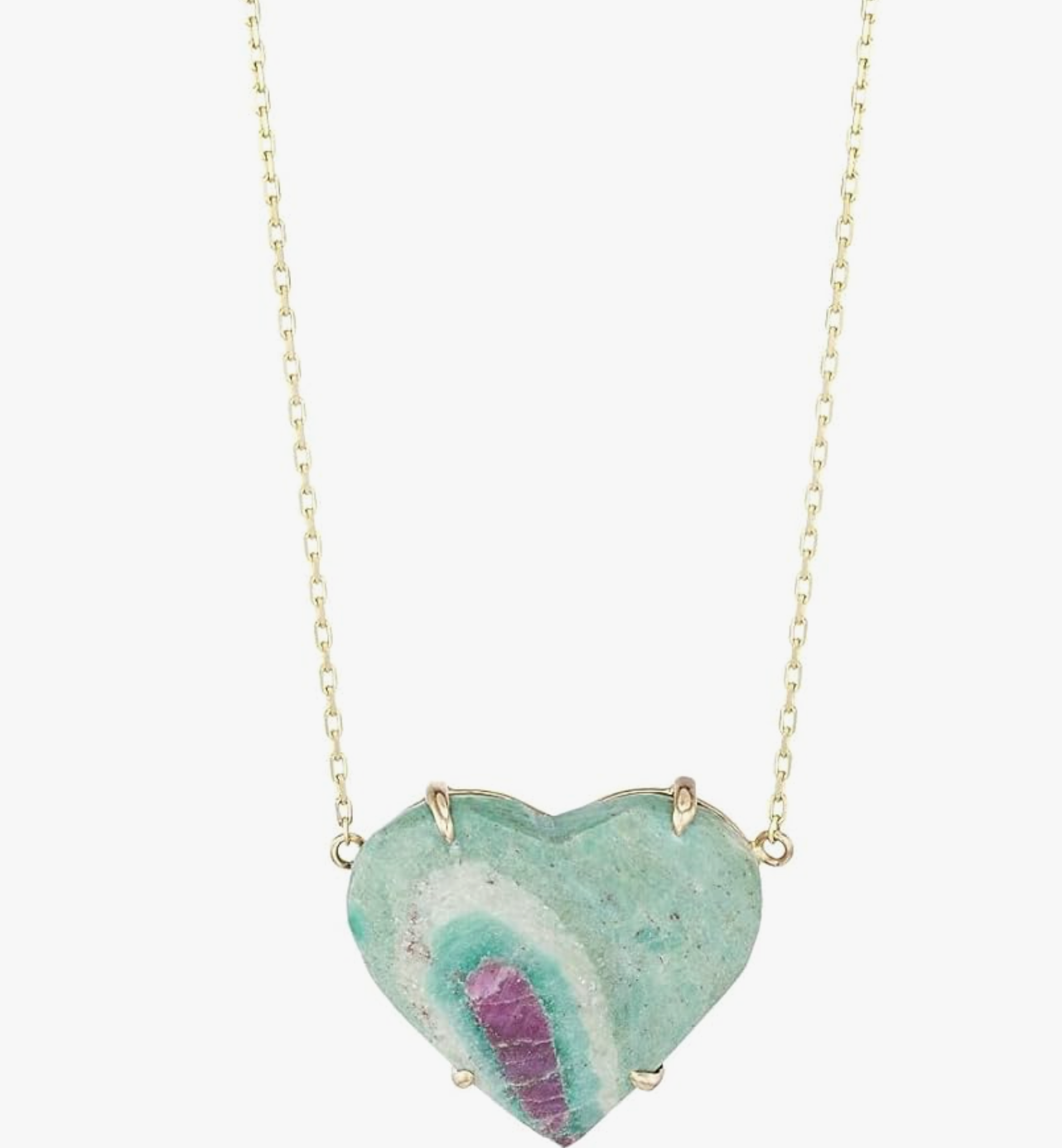 Jia Jia Love 14K Gold & Ruby Fuschite Heart Pendant Necklace