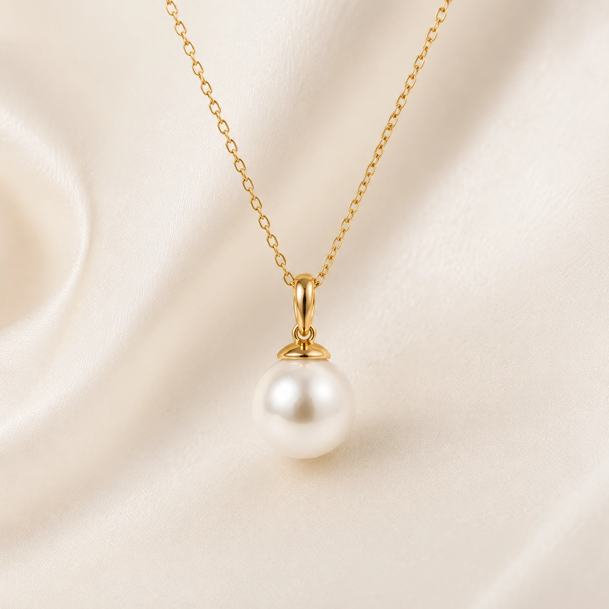 Custom stainless steel pearl pendant necklace for private label jewelry brands
