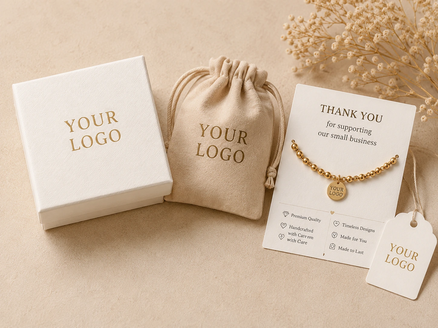 private label bracelet packaging options with cards pouches and boxes