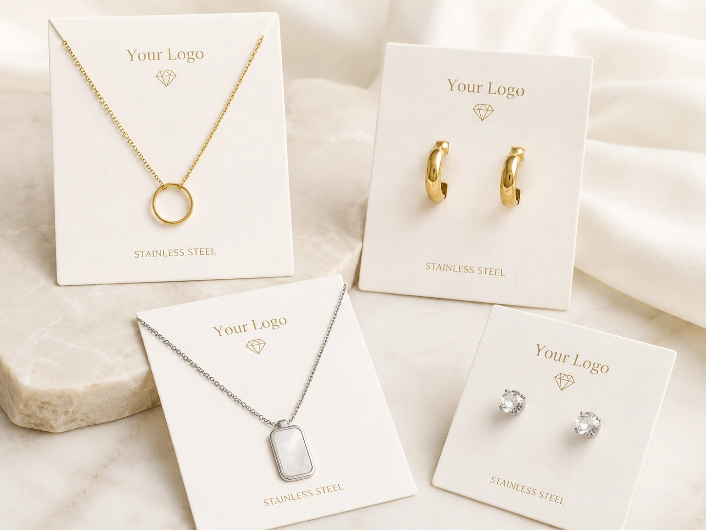 branded jewelry cards for stainless steel jewelry