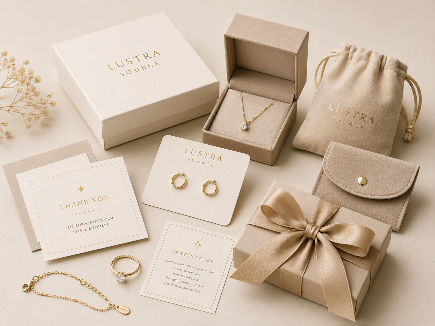 Jewelry sets and private label packaging for collection-based launches