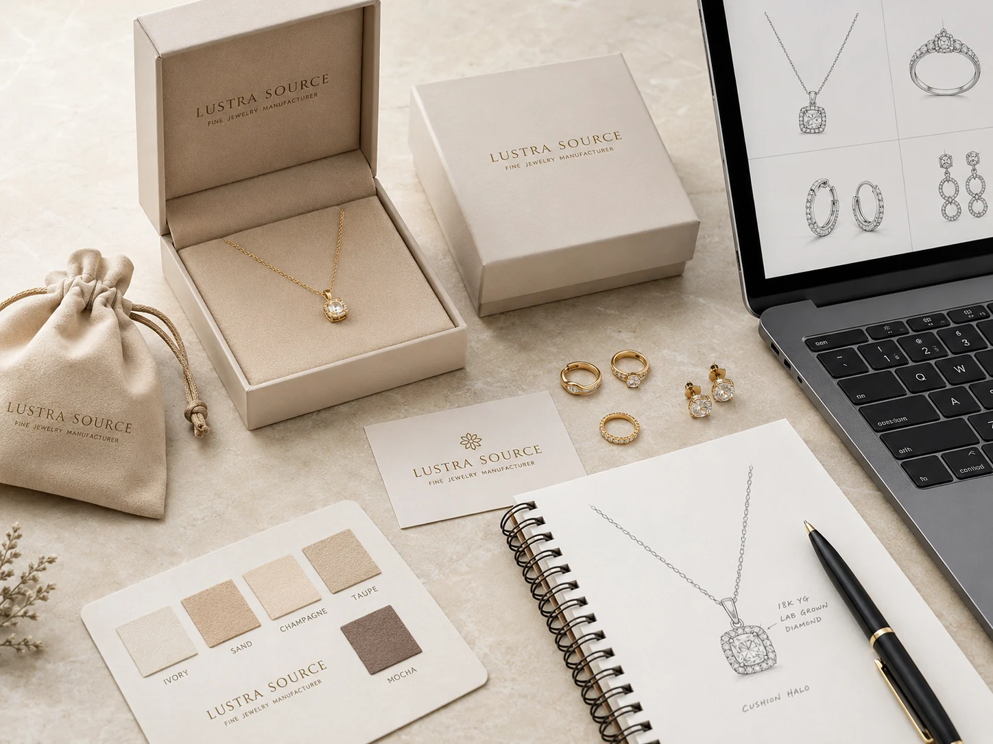 Contact low MOQ jewelry manufacturer about samples and packaging