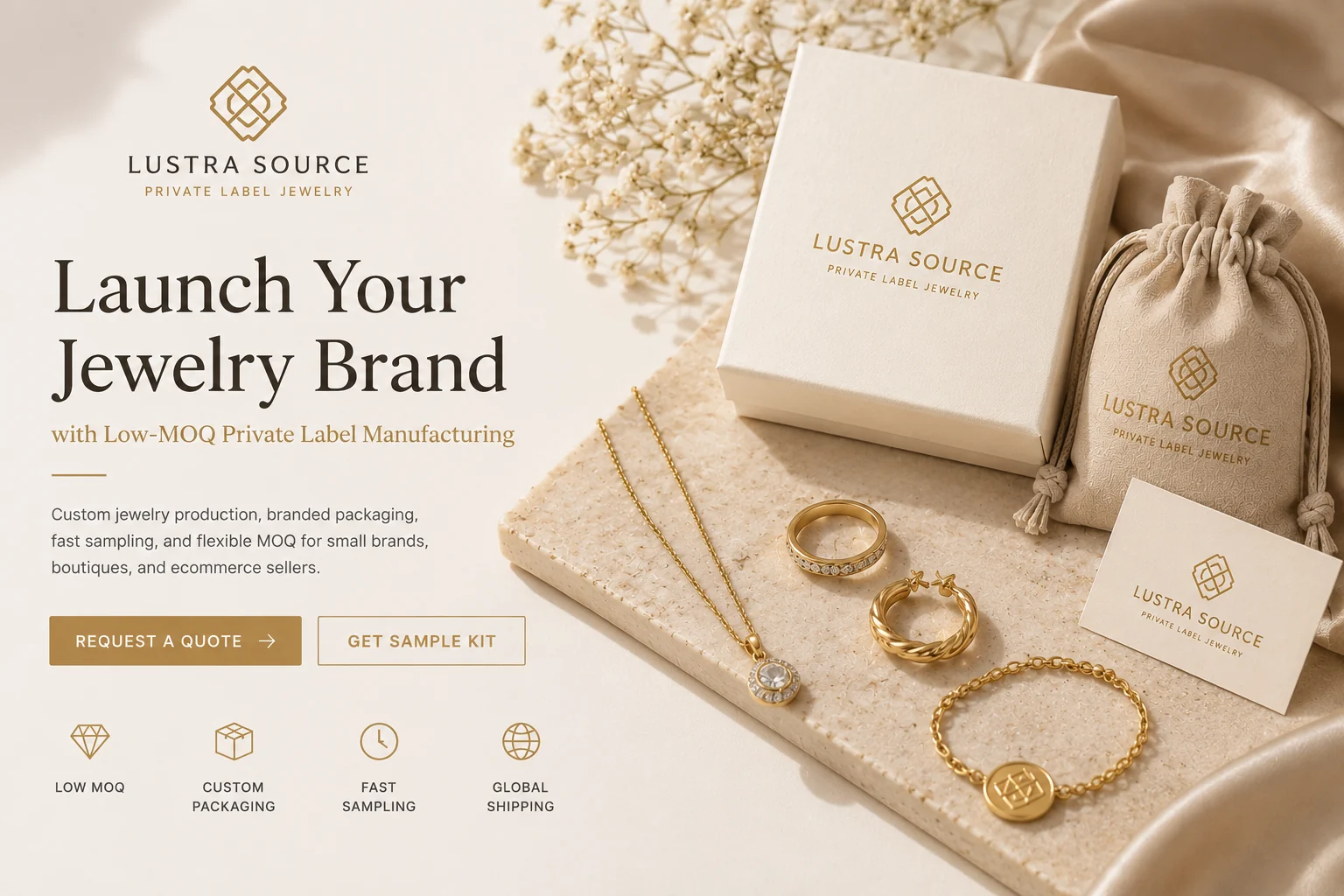 Request a custom jewelry manufacturing quote with samples and packaging