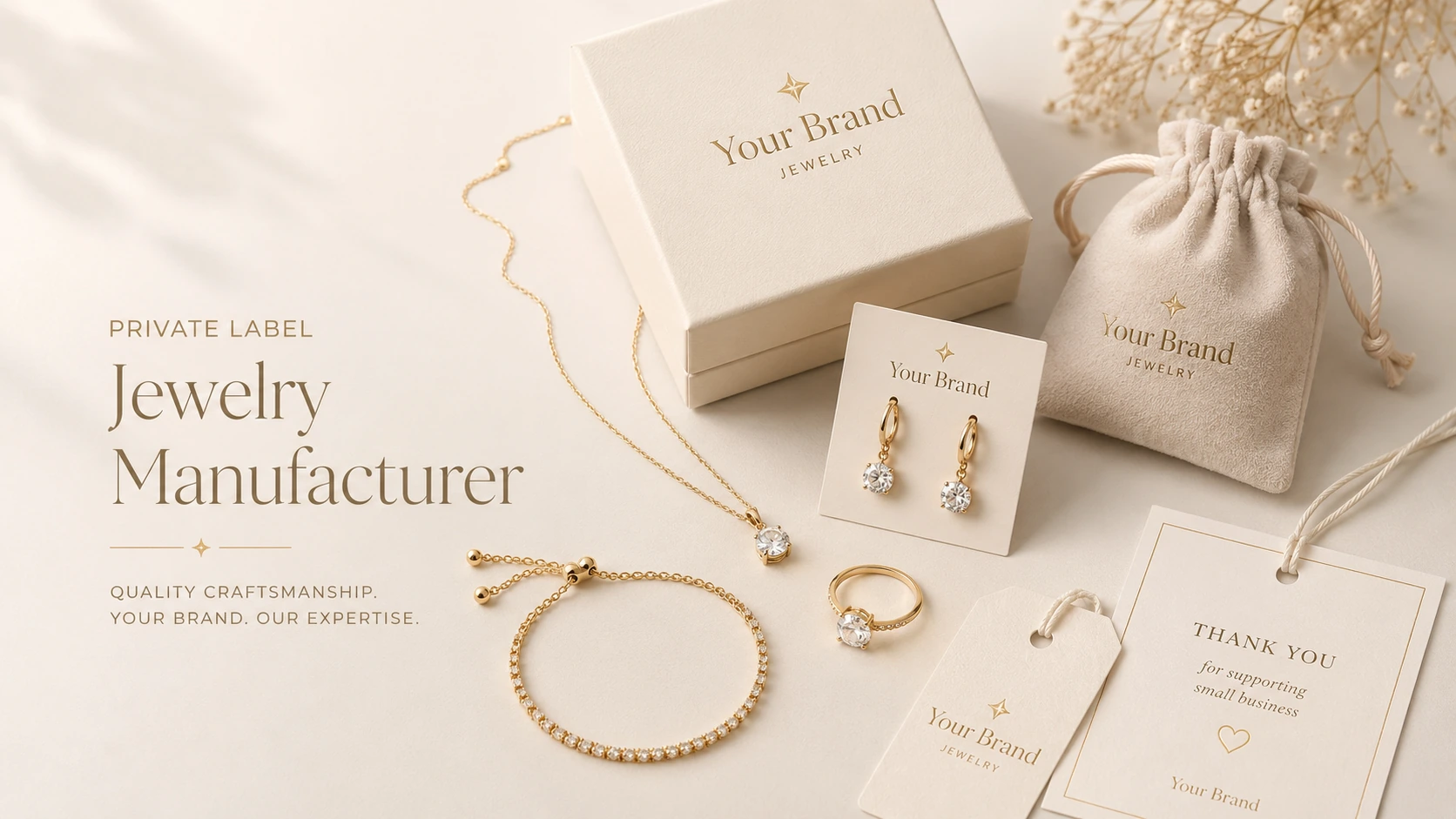 Private label jewelry manufacturer packaging for small brands