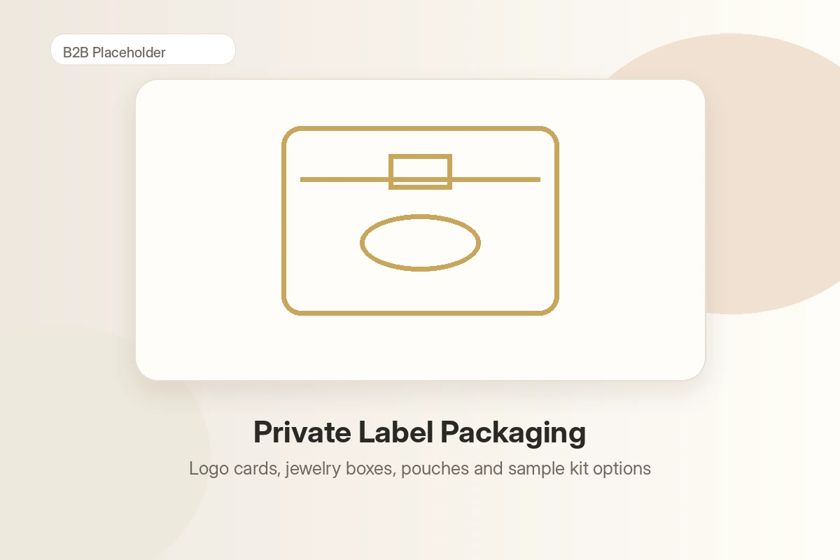 Private label jewelry packaging for minimalist gold jewelry collection