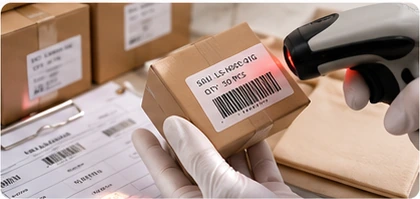 SKU barcode and label check for jewelry packing