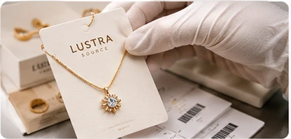 Logo card and packaging confirmation for private label jewelry