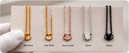 Plating color reference check for private label jewelry