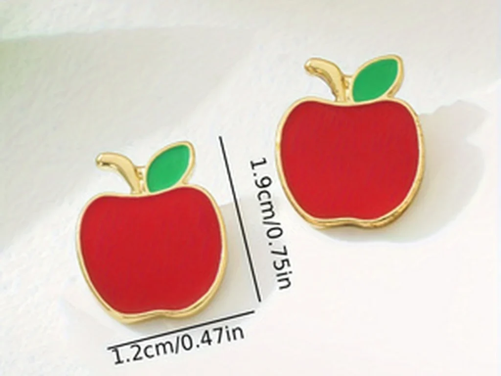 Red Apple Enamel Stud Earrings for boutique jewelry assortments