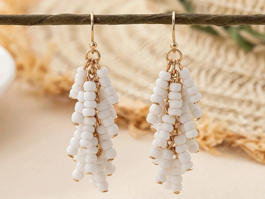 Beaded Tassel Drop Earrings for gift and accessory shops