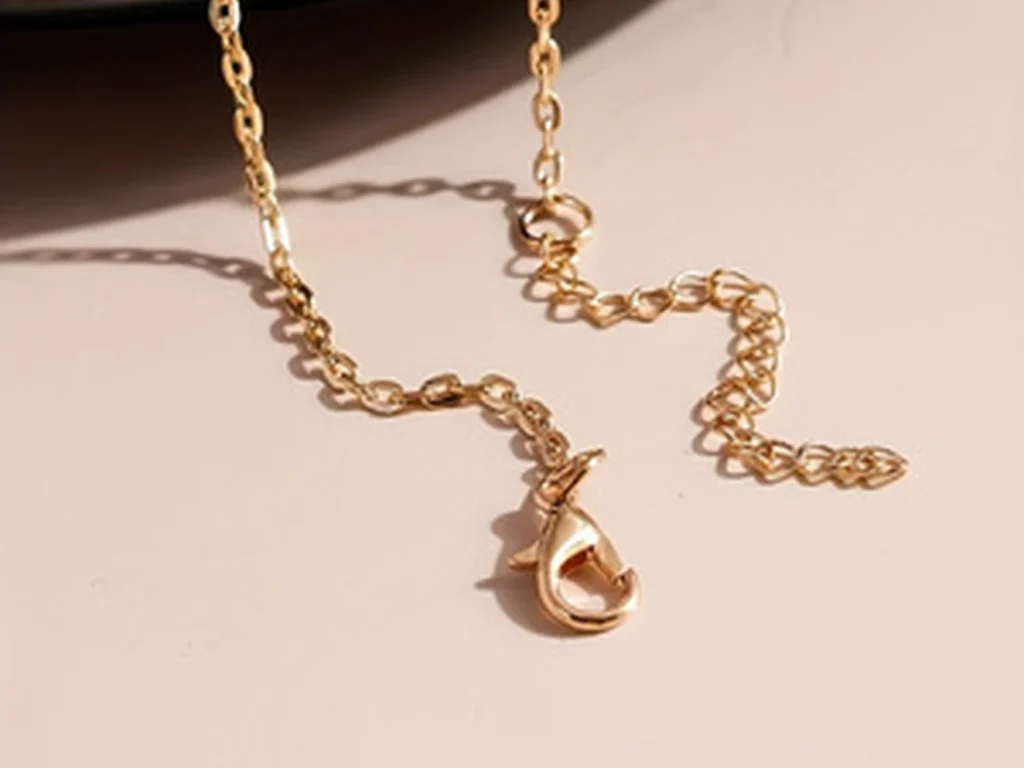 Clasp and extension chain detail of the infinity cross necklace