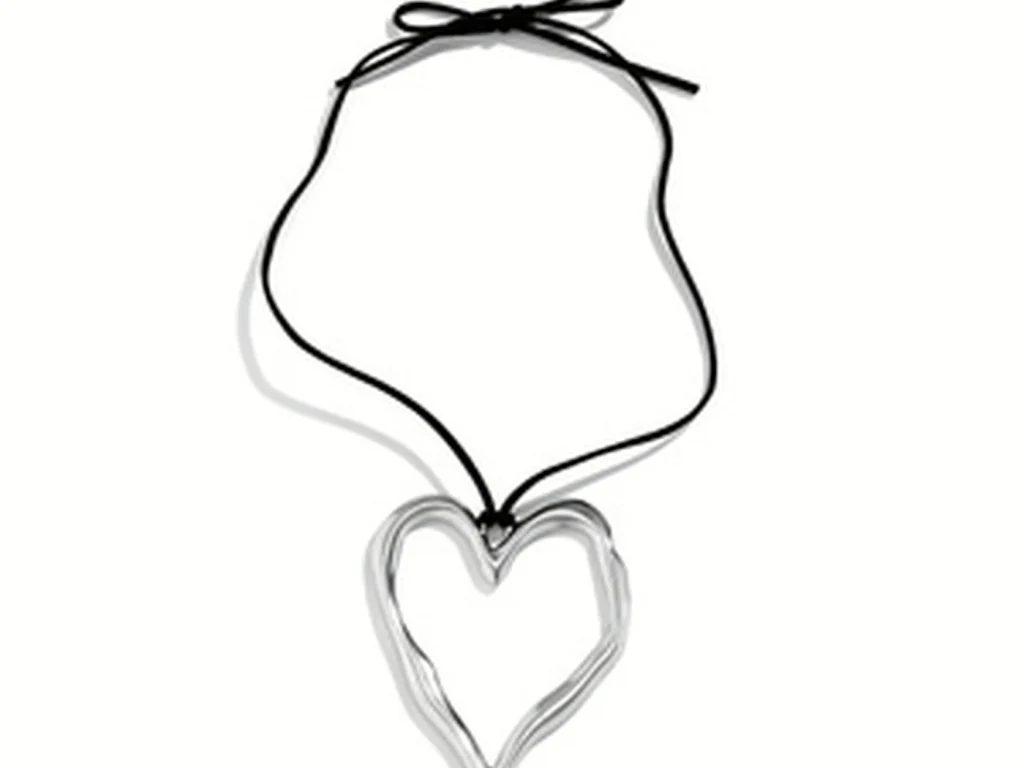 Silver-tone heart pendant necklace front view