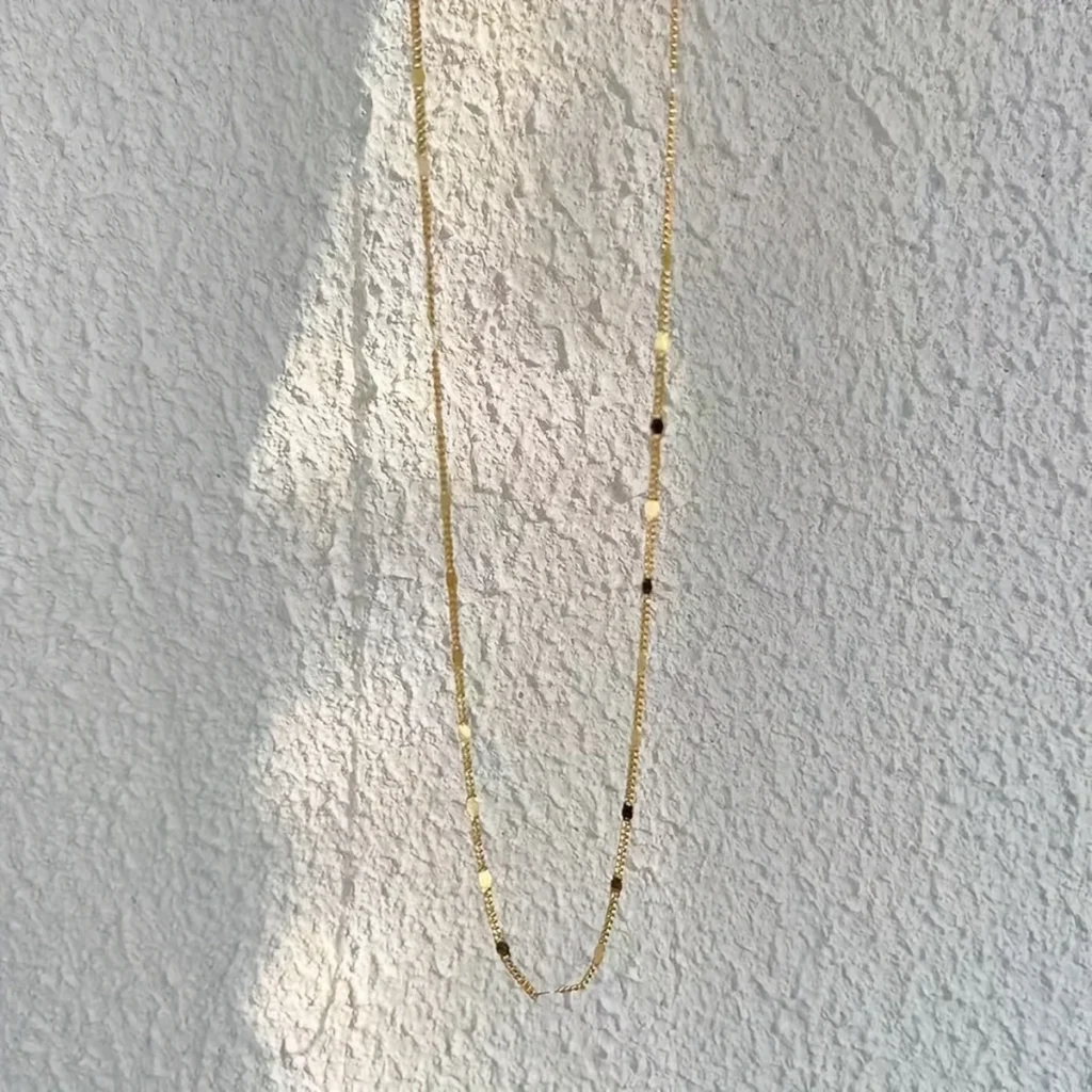 Gold-tone station chain necklace long full view