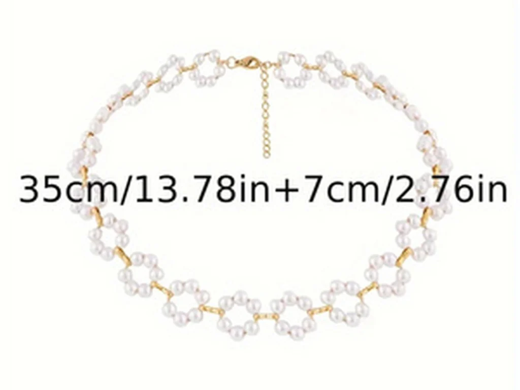 Pearl daisy choker necklace size guide
