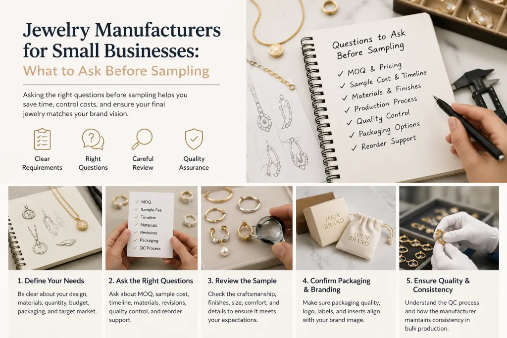 Jewelry Manufacturers for Small Businesses: What to Ask Before Sampling