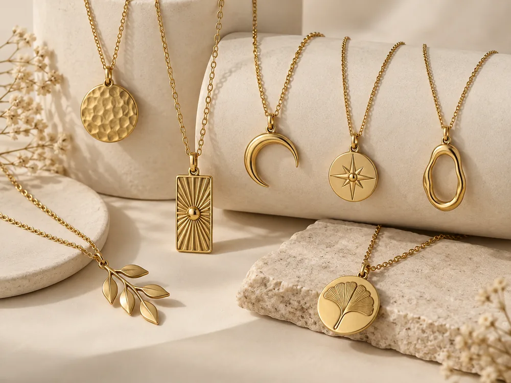 Custom brass necklaces and pendant styles