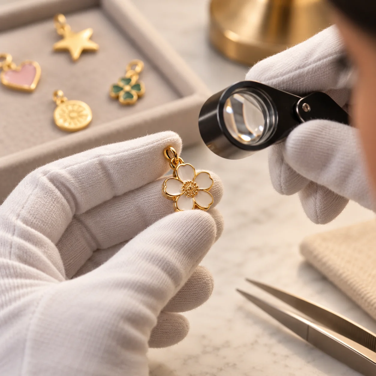 Quality inspection of a custom jewelry charm