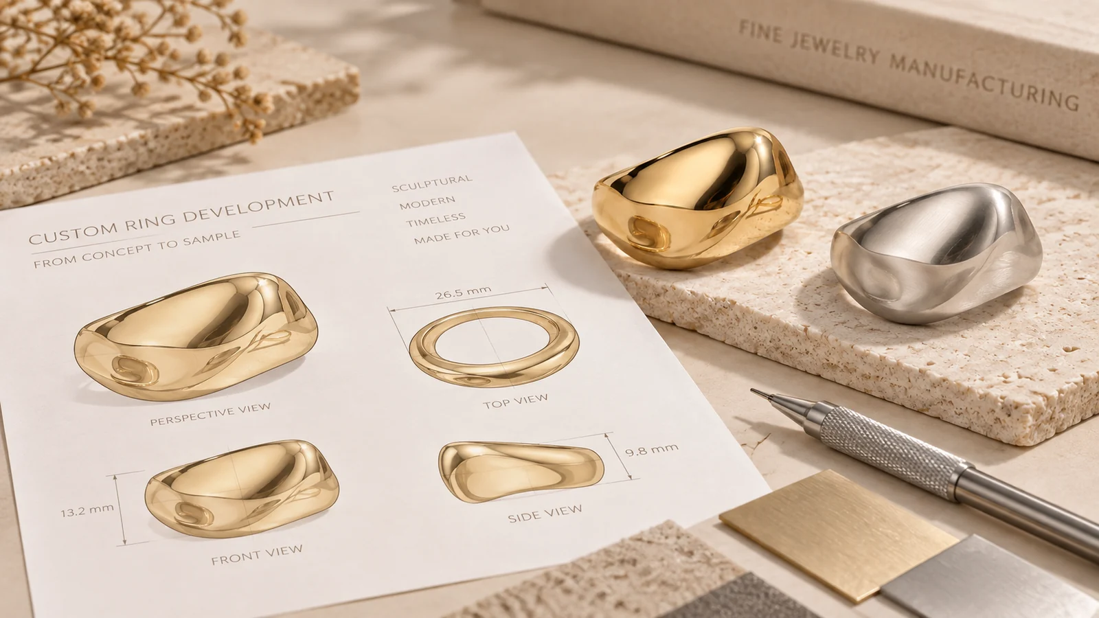 Ring design and sample review for custom ring development