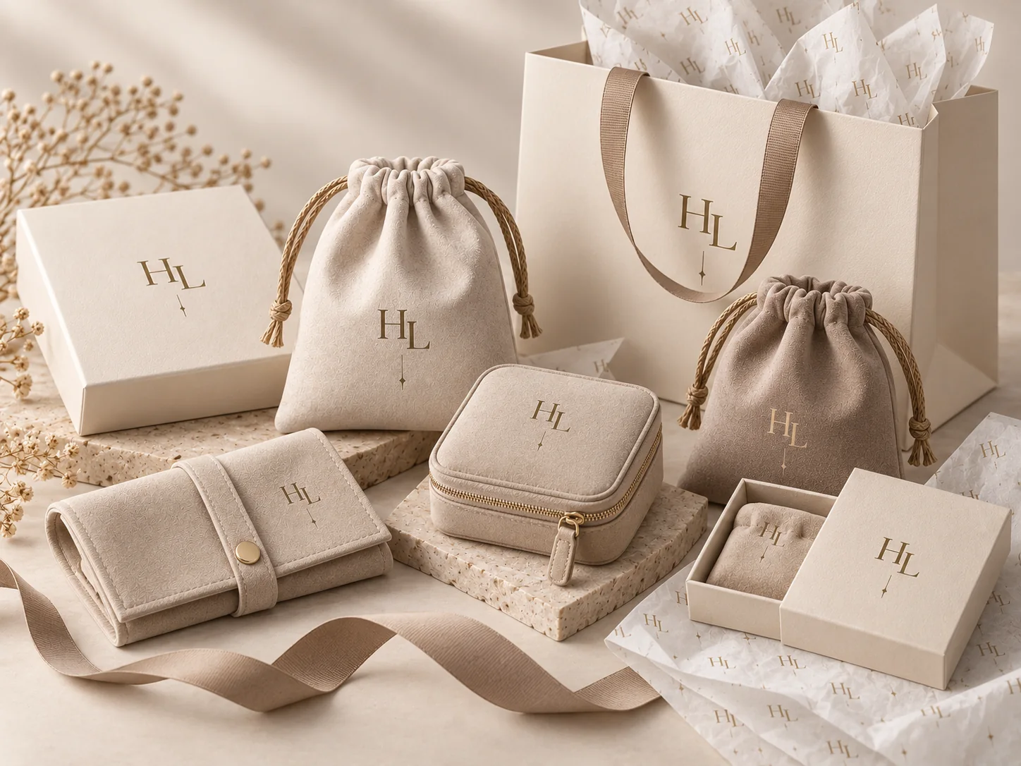 Pochons et sacs souples personnalisés avec logo pour bijoux