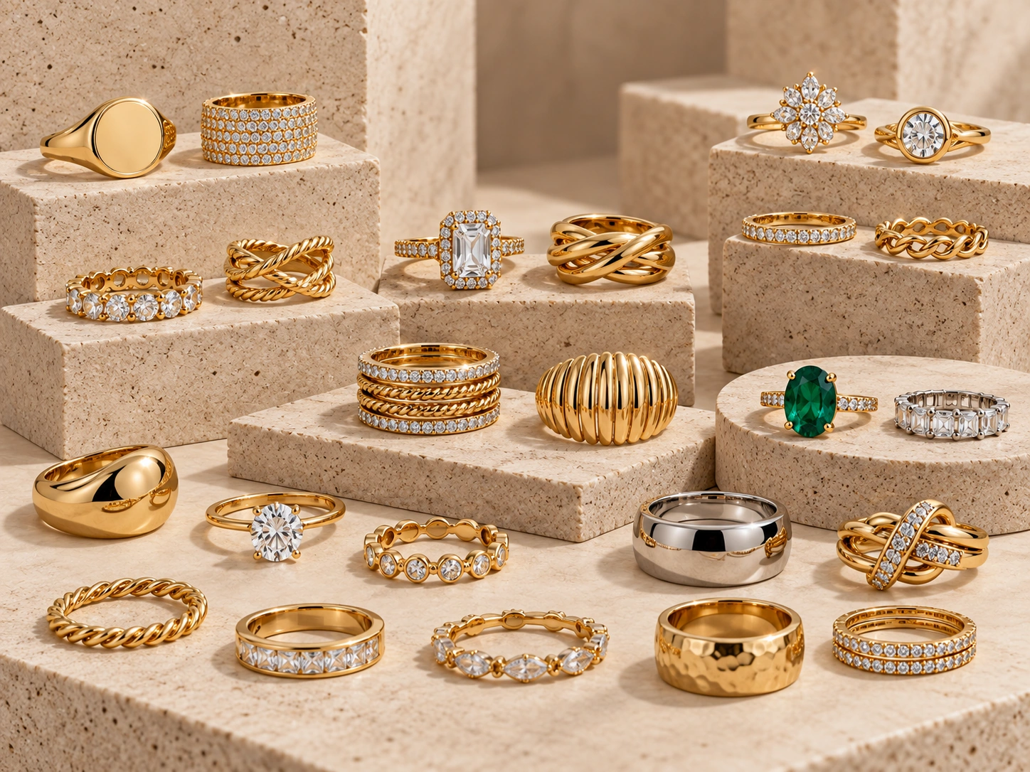 Wholesale rings in multiple shapes, finishes and retail-ready styles